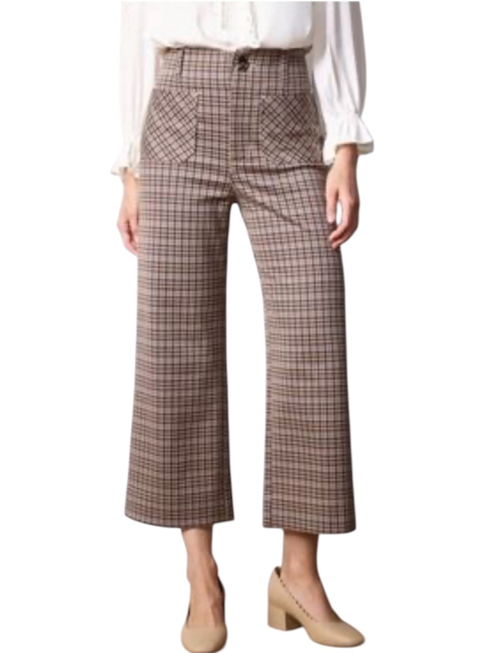 Lauren Conrad academia plaid wide trousers
